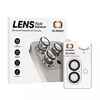 TEL PROTECT Tempered glass 3D camera lens for iPhone 16/16 Plus, black (lens, 2 pieces)