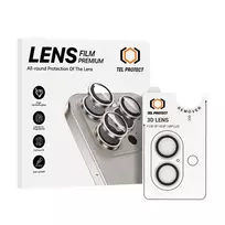 TEL PROTECT Tempered glass 3D lens for iPhone 16/16 Plus, transparent (lens, 2 pieces)