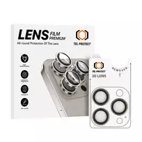 TEL PROTECT Tempered glass 3D lens for iPhone 16 Pro/16 Pro Max, titanium (lens, 3 pieces)