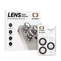 TEL PROTECT Tempered glass 3D lens for iPhone 16 Pro/16 Pro Max, black (lens, 3 pieces)