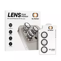 TEL PROTECT Tempered glass 3D lens for Samsung Galaxy S23 camera, transparent (lens, 3 pieces)
