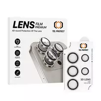 TEL PROTECT Tempered glass 3D lens for Samsung Galaxy S24 Ultra camera, transparent (lens, 5 pieces)