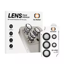 TEL PROTECT Tempered glass 3D camera lens for Samsung Galaxy S25 Ultra, black (lens, 5 pieces)