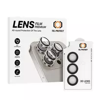 TEL PROTECT Tempered glass 3D camera lens for Samsung Galaxy S26 Plus, black (lens, 3 pieces)