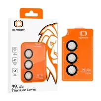TEL PROTECT Tempered glass, titanium lens, 99% AR camera coating for Samsung Galaxy S26 Plus, black (3 lens pieces)