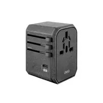 uniq Voyage travel charger | 33W | PD 18W, QC 3.0 | USB-A, USB-A | grey, charcoal grey
