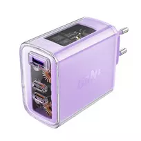 Acefast A45 travel charger | 65W | GaN | USB-A, USB-C | purple