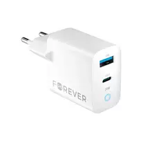 Forever  TC-06-20AC travel charger | 20W | PD, QC | USB-C, USB-A | white