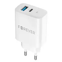 Forever  TC-07-30AC travel charger | 30W | PD, QC | USB-C, USB-A | white