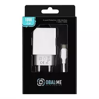 Obal:Me Wall Charger | Travel Charger | 10W | USB-A | with USB-A to USB-C cable included | White