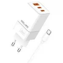 Beline BLN3CW65C travel charger | 65W | GaN, PD 3.0, QC 3.0 | USB-C, USB-A | includes USB-C to USB-C cable | white