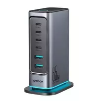 Joyroom JR-TCM02 travel charger | 65W | GaN | USB-C, USB-A | dark gray