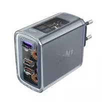 Acefast A45 travel charger | 65W | GaN | USB-A, USB-C | gray