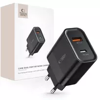 Tech-Protect C30W travel charger | 30W | PD, QC 3.0 | USB-C, USB-A | black
