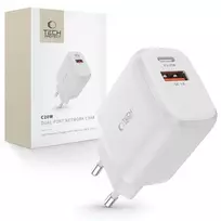 Tech-Protect C20W travel charger | 20W | PD, QC3.0 | USB-C, USB-A | white