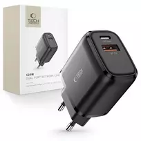 Tech-Protect C20W travel charger | 20W | PD, QC3.0 | USB-C, USB-A | black