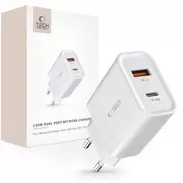 Tech-Protect C30W travel charger | 30W | PD, QC 3.0 | USB-C, USB-A | white
