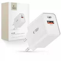 Tech-Protect NC30W travel charger | 30W | PD, QC3.0 | USB-C, USB-A | white