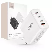 Tech-Protect NC100W travel charger | 100W | GaN, PD, QC 3.0 | USB-C, USB-A | white
