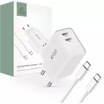 Tech-Protect C35W travel charger | 35W | PD | USB-C | with USB-C to USB-C cable included | white
