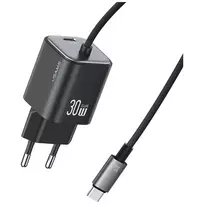 USAMS JC Series CC264 30W Charger | 30W | GaN | USB-C | with USB-C cable | black
