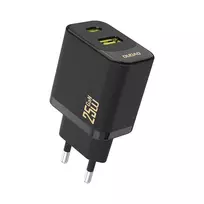 Dudao A26T travel charger | 25W | GaN | USB-C, USB-A | black