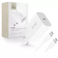 Tech-Protect NC20W travel charger | 20W | PD | USB-C | with USB-C cable | white