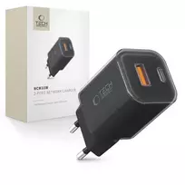 Tech-Protect NCM33W travel charger | 2-port | PD 33W | QC 3.0 | black with USB-C cable included