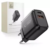 Tech-Protect NCA30 travel charger | 30W | PD, QC | USB-A, USB-C | black