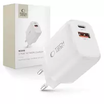 Tech-Protect NCA30 travel charger | 30W | PD, QC | USB-A, USB-C | white