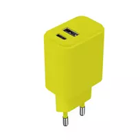 Setty travel charger | 20W | USB-A, USB-C | lime