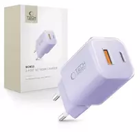 Tech-Protect NCM33 travel charger | 33W | PD, QC, PPS | USB-C, USB-A | purple