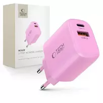 Tech-Protect NCA20 travel charger | 20W | PD, QC | USB-A, USB-C | pink
