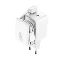 Joyroom JR-TCL05 travel charger | 45W | GaN, PPS | USB-C | with USB-C to USB-C cable included | white