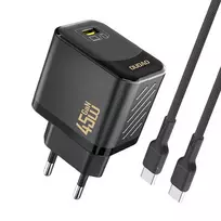 Dudao A28C travel charger | 45W | GaN | USB-C | with USB-C to USB-C cable included | black