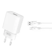 XO CE02D travel charger | 18W | QC | USB-A | with Micro USB cable included | white
