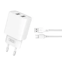 XO CE02C travel charger | 10.5W | USB-A | with Micro USB cable included | white