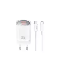 XO CE21 travel charger | 33W | PD | USB-C, USB-A | with USB-C to USB-C cable included | white