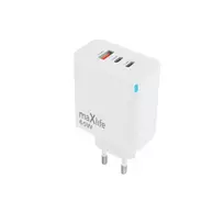 maXlife MXTC-09-65ACC travel charger | 65W | PD, QC, GaN | USB-C, USB-A | white