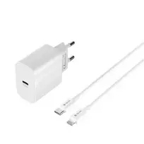Devia Smart travel charger | 30W | PD, GaN | USB-C | with USB-C to Lightning cable included | white
