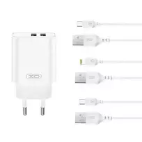 XO CE34 travel charger | 12W | USB-A | with USB-A to Lightning cable included | white