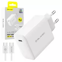 Blavec BC-8 travel charger | 65W | PD, QC, GaN | USB-C | with USB-C to USB-C cable included | white