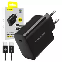 Blavec BC-8 travel charger | 65W | PD, QC, GaN | USB-C | with USB-C to USB-C cable included | black