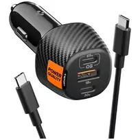 Spigen Essential EV1133 car charger | 113W | USB-C, USB-A | with USB-C to USB-C cable included | black