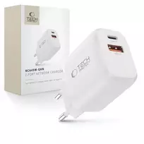 Tech-Protect NCA45W-GAN travel charger | 45W | PD, QC, GaN | USB-C, USB-A | white