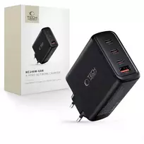 Tech-Protect NC140W-GaN travel charger | 140W | PD, QC, GaN | USB-C, USB-A | black