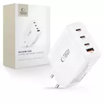 Tech-Protect NC140W-GAN travel charger | 140W | PD, QC, GaN | USB-C, USB-A | white