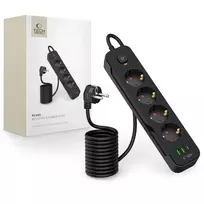Tech-Protect PCL4X3 POWER STRIP LONG 2 USB  AND  1 TYPE-C  AND  4 SOCKET 200CM BLACK