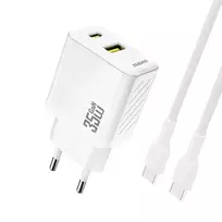 Dudao A27MaxCEU travel charger | 35W | PD, QC | USB-A, USB-C | with USB-C to USB-C cable included | white