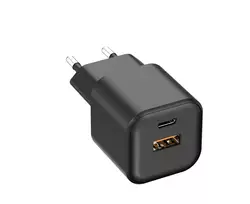 Setty LSGaN-AC-201 travel charger | 20W | GaN | USB-A, USB-C | black